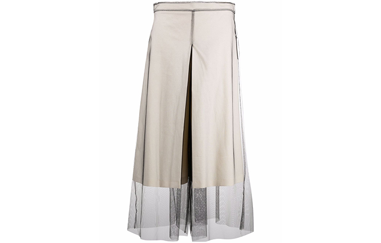 (Women) Maison Margiela  Layered Mesh Loose Cropped Pants Light Beige S31MA0350S54516102