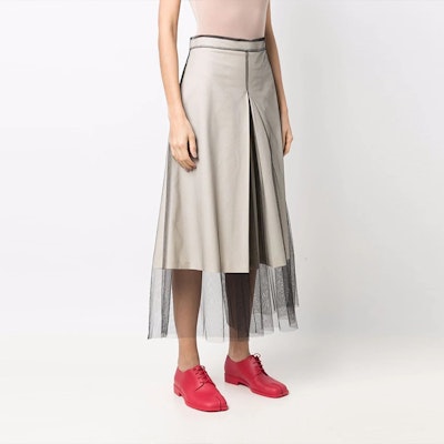 (W) Pantalones Cropped Sueltos de Malla en Capas Maison Margiela Beige Claro S31MA0350S54516102 Purchase (W) Pantalones Cropped Sueltos de Malla en Capas Maison Margiela Beige Claro S31MA0350S54516102