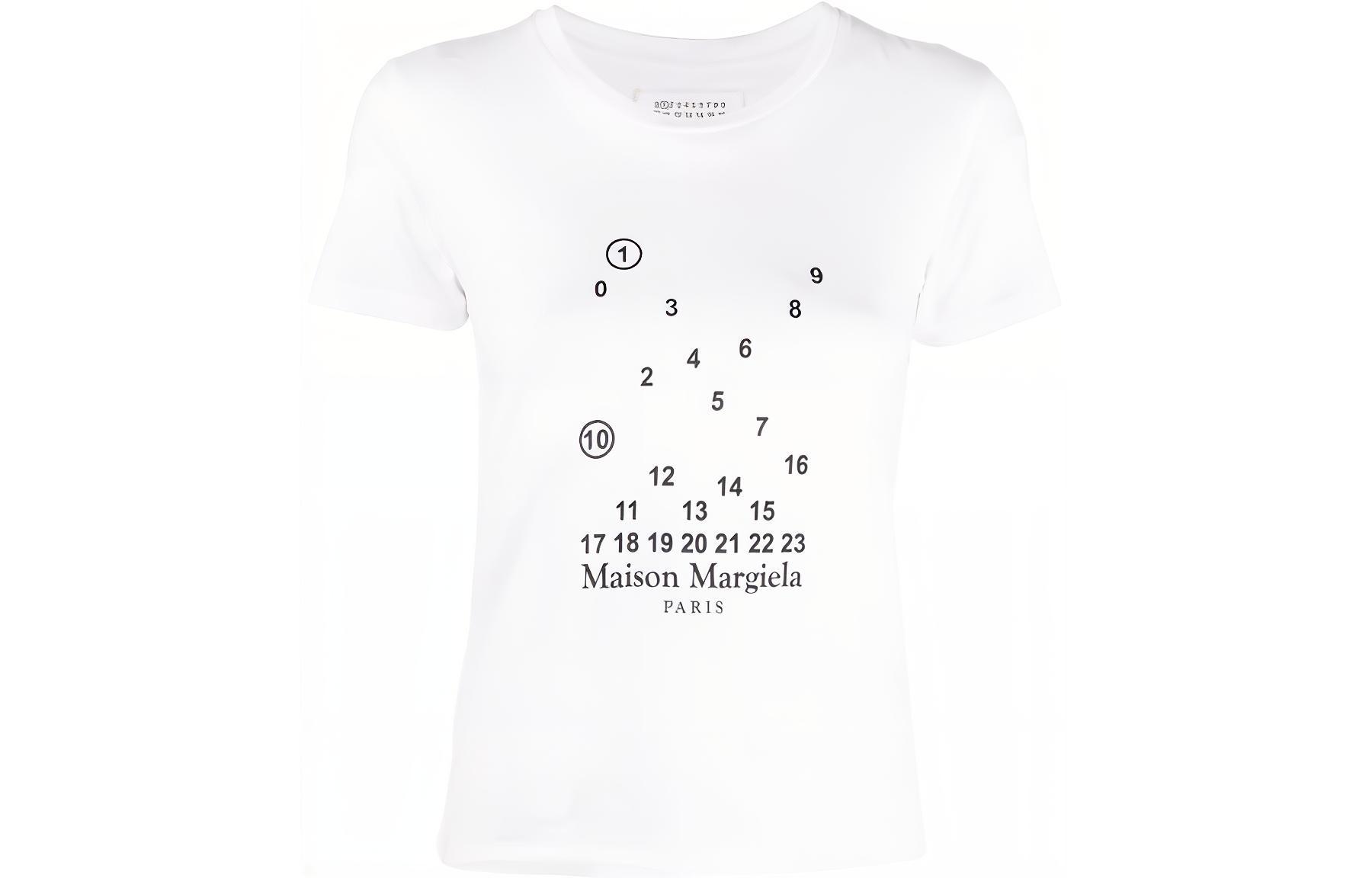 (Women) Maison Margiela  Logo Graphic T-Shirt White FW22 Short Sleeve Casual Tee S51GC0517S22816100