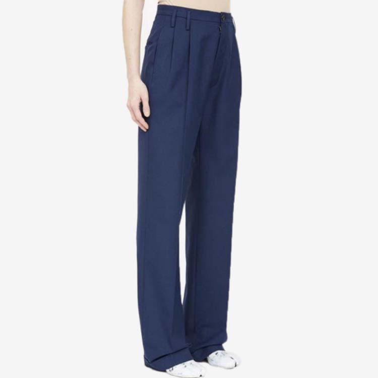 Shop (W) Maison Margiela Celana Panjang Longgar Kasual Biru Navy Stitch Solid. S51KA0521S53220510