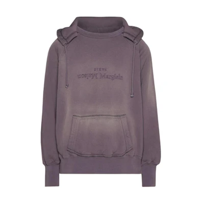 (Women) Maison Margiela Purple Reverse Logo Hoodie Sweatshirt Loose Fit. S51GU0128STJ401962