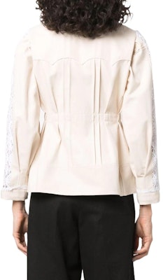 (W) Maison Margiela SS22 Chaqueta Beige Ajustada con Encaje y Detalles Plisados. S31BN0333S53461102 Shop (W) Maison Margiela SS22 Chaqueta Beige Ajustada con Encaje y Detalles Plisados. S31BN0333S53461102