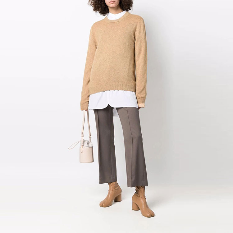 Lookbook (W) Maison Margiela SS22 Sweater Wol Khaki Cashmere Pullover. S31HA0836S17907153F