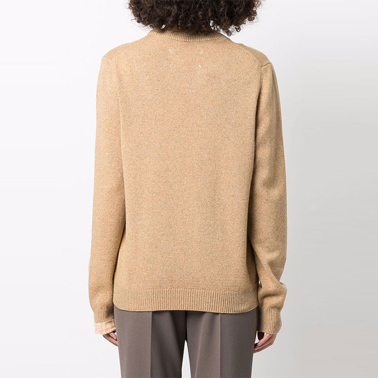 Shop (W) Maison Margiela SS22 Sweater Wol Khaki Cashmere Pullover. S31HA0836S17907153F