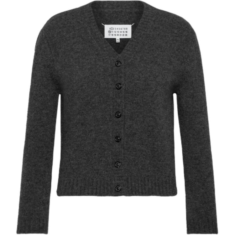 (Women) Maison Margiela  V-Neck Button Long Sleeve Sweater Deep Gray FW24. S51HP0015M13058-859M