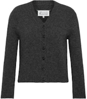 (Women) Maison Margiela V-Neck Button Long Sleeve Sweater Deep Gray FW24. S51HP0015M13058-859M (Women) Maison Margiela V-Neck Button Long Sleeve Sweater Deep Gray FW24. S51HP0015M13058-859M