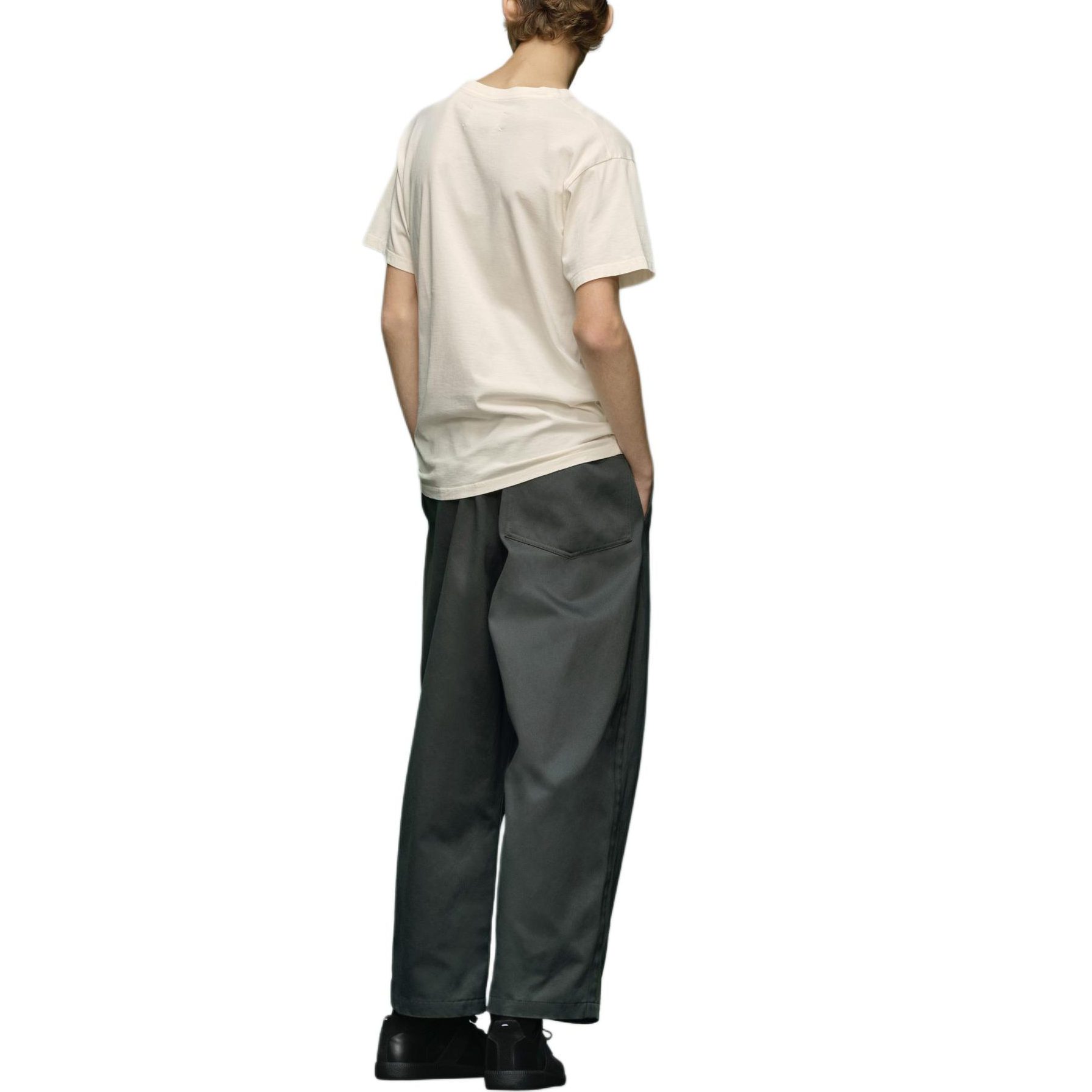 Sizing (Women) Maison Margiela  Vintage Logo Ribbed Crewneck Ivory White T-Shirt S51GC0523S20079102