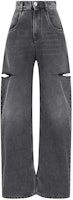 (Women) Maison Margiela Washed Ripped Loose Wide-Leg Mid-Rise Jeans Black. S51LA0051S30743-965 (Women) Maison Margiela Washed Ripped Loose Wide-Leg Mid-Rise Jeans Black. S51LA0051S30743-965