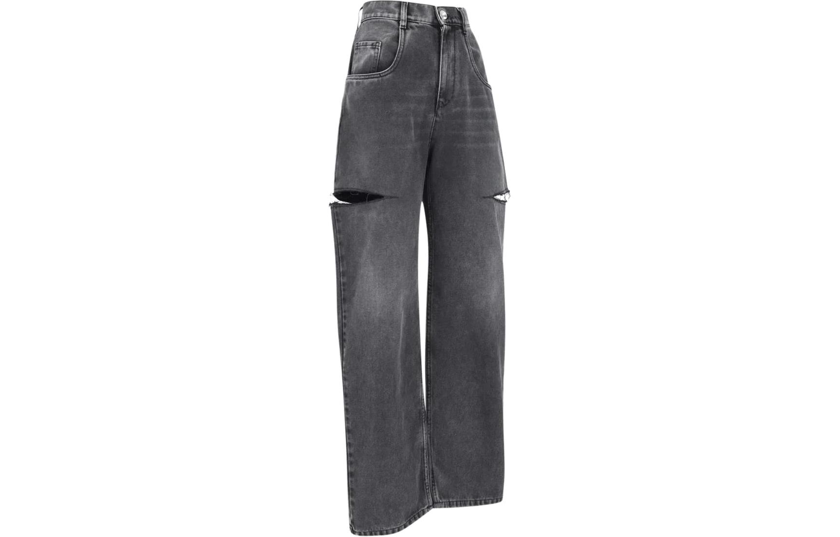 Shop (W) Maison Margiela Vaqueros Negros Anchos Rasgados de Tiro Medio. S51LA0051S30743-965