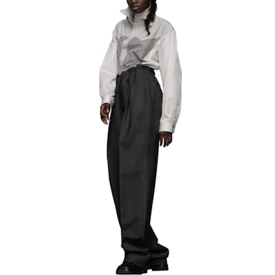 (W) メゾンマルジェラ ウォッシュド ワイドレッグ ドローストリング カジュアルパンツ ダークグレー S51KA0572M35141859 Purchase (W) メゾンマルジェラ ウォッシュド ワイドレッグ ドローストリング カジュアルパンツ ダークグレー S51KA0572M35141859