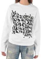 (Women) Maison Margiela White Letter Print Crewneck Pullover Sweatshirt S29GU0066S25403-100 (Women) Maison Margiela White Letter Print Crewneck Pullover Sweatshirt S29GU0066S25403-100
