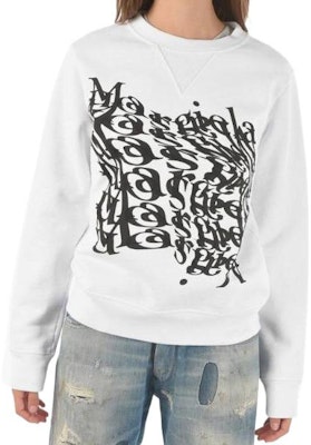 (W) Maison Margiela White Letter Print Crewneck Pullover Sweatshirt Putih. S29GU0066S25403-100 Buy (W) Maison Margiela White Letter Print Crewneck Pullover Sweatshirt Putih. S29GU0066S25403-100