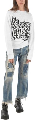 (W) Maison Margiela White Letter Print Crewneck Pullover Sweatshirt Putih. S29GU0066S25403-100 Lookbook (W) Maison Margiela White Letter Print Crewneck Pullover Sweatshirt Putih. S29GU0066S25403-100