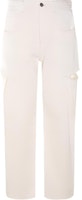 (Women) Maison Margiela White Loose-Fit Straight-Leg Zipper Jeans. S51LA0106S47399099 (Women) Maison Margiela White Loose-Fit Straight-Leg Zipper Jeans. S51LA0106S47399099
