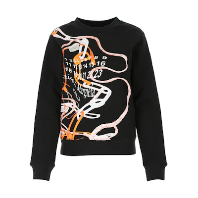 (Women) Maison Margiela Abstract Print Crewneck Sweatshirt Black S29GU0069S25403900