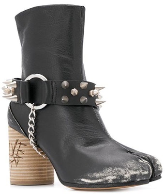 (W) Maison Margiela Sepatu Boot 'Kulit Hitam Hak Tebal' S58WU0284P1959T8013 Order (W) Maison Margiela Sepatu Boot 'Kulit Hitam Hak Tebal' S58WU0284P1959T8013