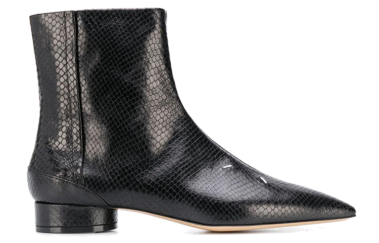 Order (W) Maison Margiela Sepatu Boot Ankle Kulit Hitam Fashion S58WU0280P2785T8013