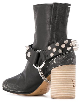 (W) Maison Margiela Sepatu Boot 'Kulit Hitam Hak Tebal' S58WU0284P1959T8013 Lookbook (W) Maison Margiela Sepatu Boot 'Kulit Hitam Hak Tebal' S58WU0284P1959T8013