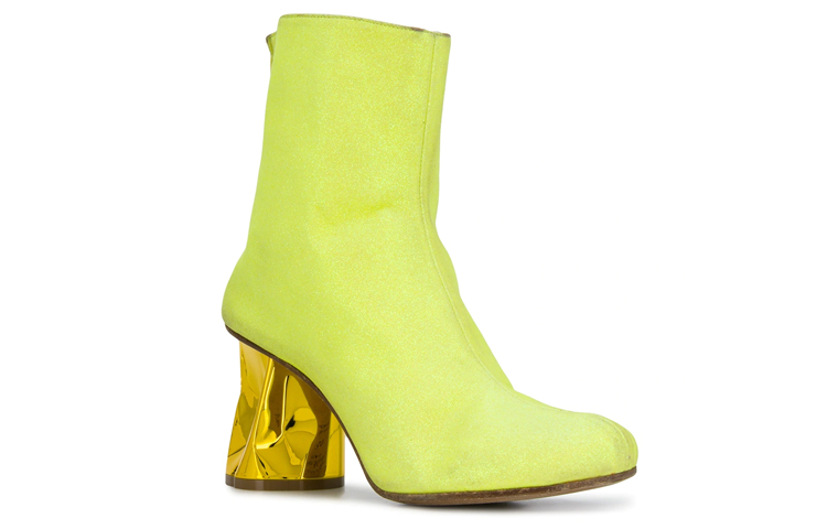 Order (W) メゾン マルジェラ アンクルブーツ メタリックカーブヒール (イエロー) S39WU0139P3048T3121