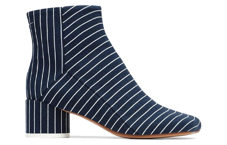Order Maison Margiela 條紋 時尚高跟短靴 女款 白藍