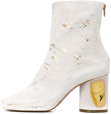 (Women) Maison Margiela Ankle Boot White 'Distressed Metallic Heel' S39WU0139P3049H1800 Buy (Women) Maison Margiela Ankle Boot White 'Distressed Metallic Heel' S39WU0139P3049H1800