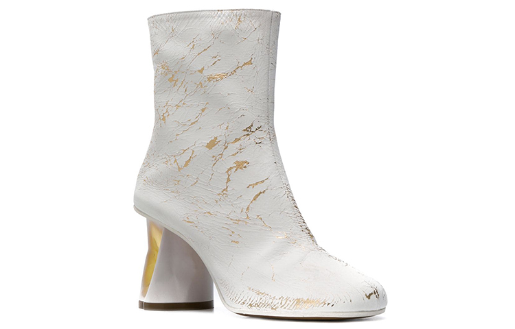 Order Maison Margiela 仿舊鞋跟金屬感及踝靴 女款 白色
