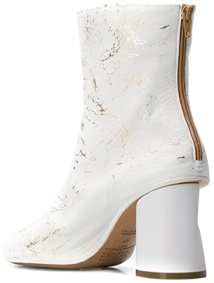 (Women) Maison Margiela Ankle Boot White 'Distressed Metallic Heel' S39WU0139P3049H1800 Lookbook (Women) Maison Margiela Ankle Boot White 'Distressed Metallic Heel' S39WU0139P3049H1800
