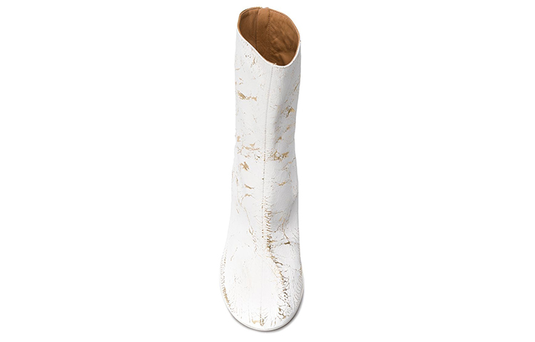 Shop Maison Margiela 仿舊鞋跟金屬感及踝靴 女款 白色