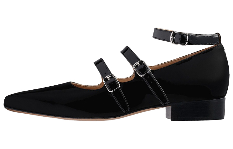 (Women) Maison Margiela Barb Black 'Patent Chunky-Heel Ballet' S58WZ0122P4347T8013