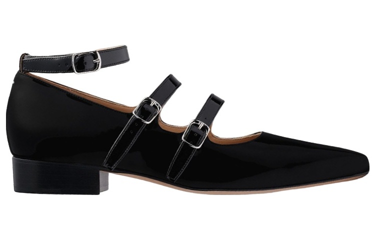 (W) Maison Margiela Barb Black 'Patent Chunky-Heel Ballet' 圖 2