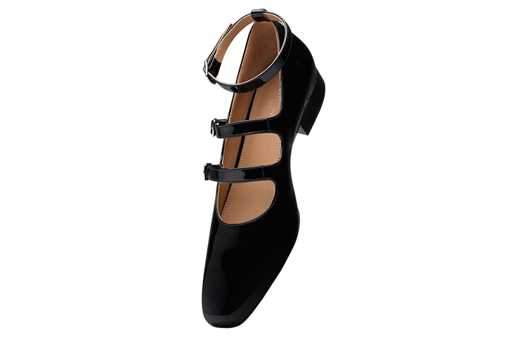 (W) Maison Margiela Barb Black 'Patent Chunky-Heel Ballet' 圖 3