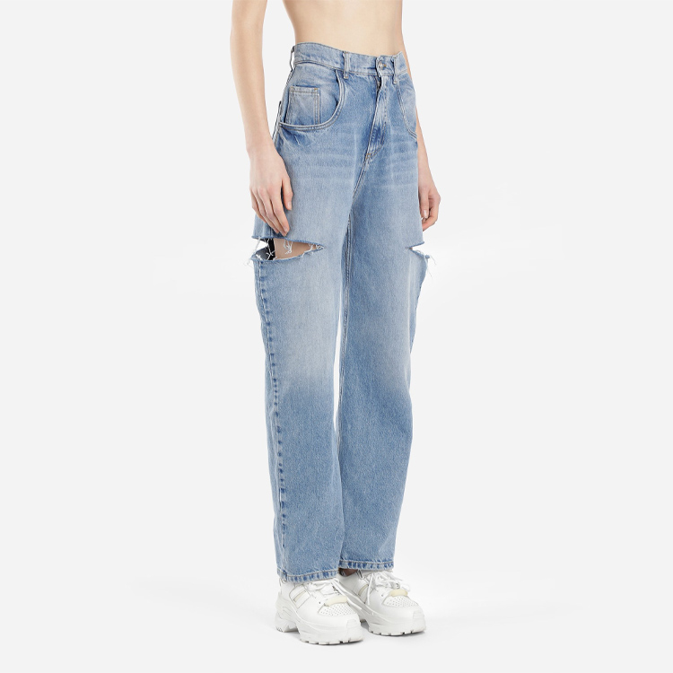 Purchase (W) 메종 마르지엘라 블루 디스트로이드 스트레이트 핏 청바지 S51LA0051S30513