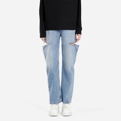 (W) 메종 마르지엘라 블루 디스트로이드 스트레이트 핏 청바지 S51LA0051S30513 Details for (W) 메종 마르지엘라 블루 디스트로이드 스트레이트 핏 청바지 S51LA0051S30513