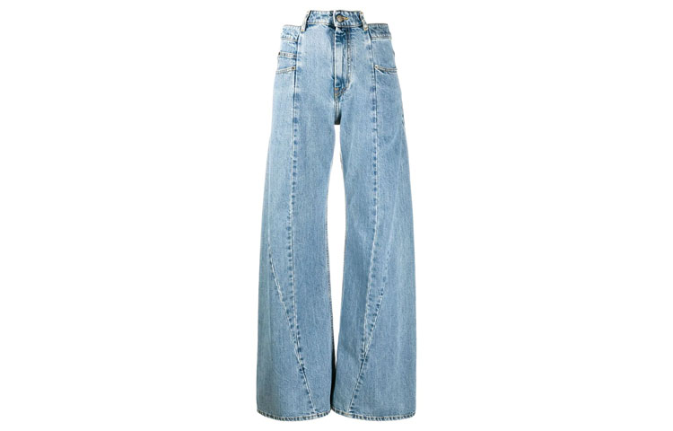 Order (W) Maison Margiela Jeans Azules Tiro Alto Acampanados Deconstruidos S51LA0128S30617