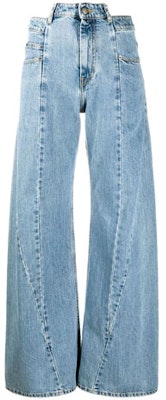 (W) Maison Margiela Jeans Azules Tiro Alto Acampanados Deconstruidos S51LA0128S30617 Order (W) Maison Margiela Jeans Azules Tiro Alto Acampanados Deconstruidos S51LA0128S30617