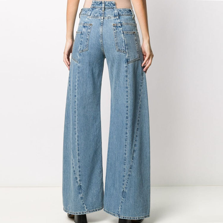 Purchase (W) Maison Margiela Jeans Azules Tiro Alto Acampanados Deconstruidos S51LA0128S30617