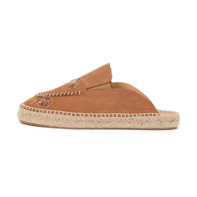 (W) Maison Margiela Calfskin Embroidered Graffiti Slide 'Brown'