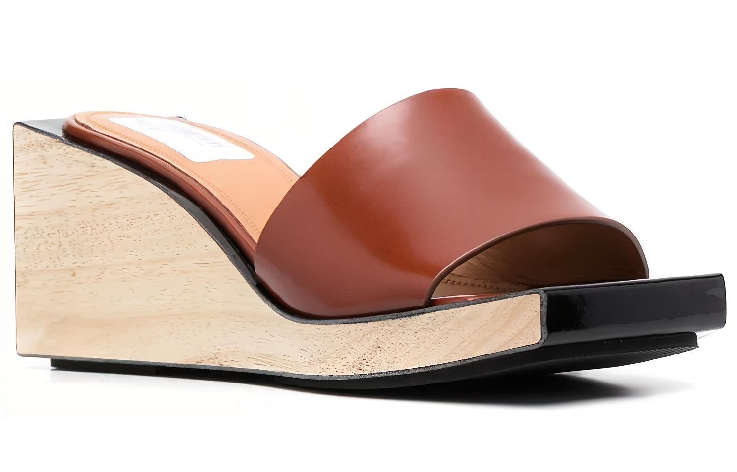 (W) Maison Margiela Calfskin Open Toe Wedge Sandal 'Brown' 圖 2