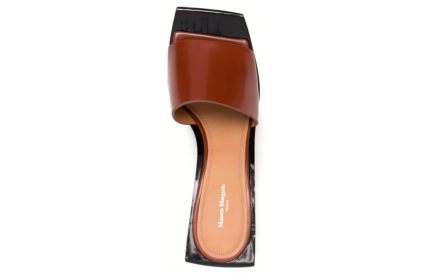 (W) Maison Margiela Calfskin Open Toe Wedge Sandal 'Brown' 圖 4