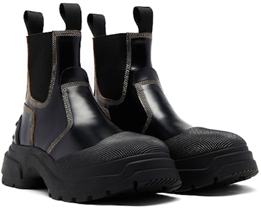 Maison Margiela 拉絨皮革切爾西靴 女款 黑色 Lookbook Maison Margiela 拉絨皮革切爾西靴 女款 黑色