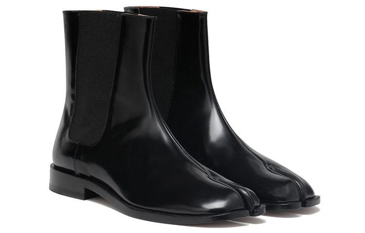 Shop Maison Margiela 皮革 戶外休閒切爾西靴 女款 黑色