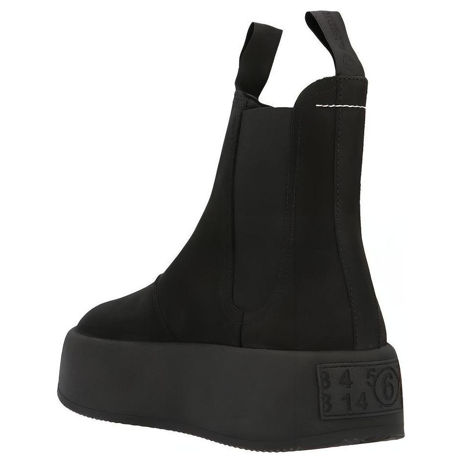 Shop Maison Margiela 絨面革切爾西靴 女款 黑色