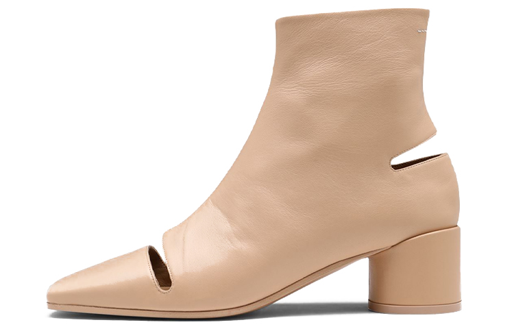 Buy (W) Maison Margiela 米色镂空皮革踝靴 S59WU0201PS300T4111