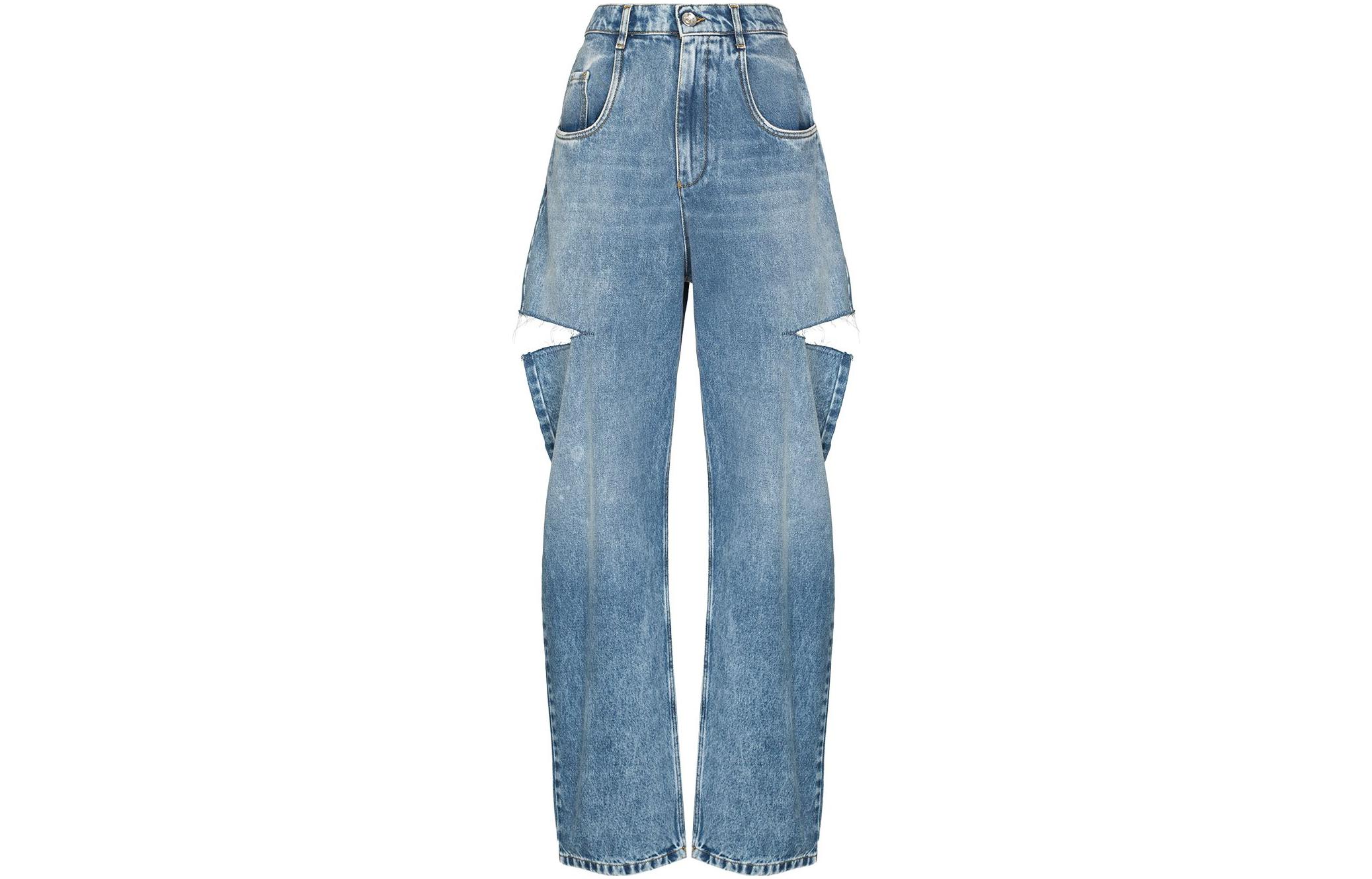 (Women) Maison Margiela Distressed High-Rise Jeans Denim Blue S51LA0051S30513470