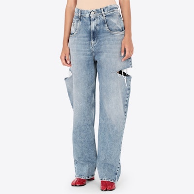 (W) Maison Margiela Jeans Denim Azul de Tiro Alto Desgastados S51LA0051S30513470 Shop (W) Maison Margiela Jeans Denim Azul de Tiro Alto Desgastados S51LA0051S30513470