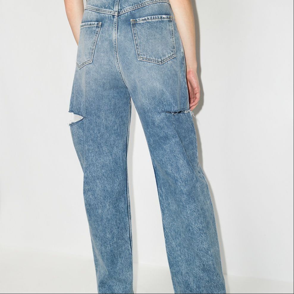 Sizing (W) Maison Margiela Jeans Denim Azul de Tiro Alto Desgastados S51LA0051S30513470