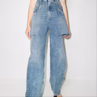 Cheap (W) Maison Margiela 做舊高腰牛仔褲 藍色 S51LA0051S30513470