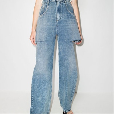 (W) Maison Margiela Jeans Denim Azul de Tiro Alto Desgastados S51LA0051S30513470 Cheap (W) Maison Margiela Jeans Denim Azul de Tiro Alto Desgastados S51LA0051S30513470