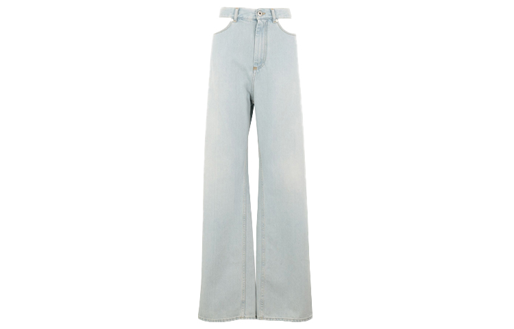 (Women) Maison Margiela Flared Deconstructed Cutout Jeans in Light Blue S51LA0064S30513962