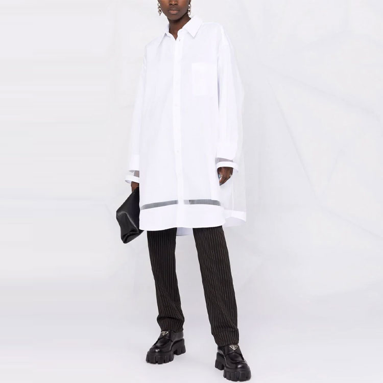 Lookbook (W) Maison Margiela 2021秋冬白色长袖衬衫连衣裙 S51CU0221S54187100F